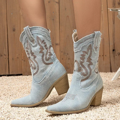 Rustic Denim Boots
