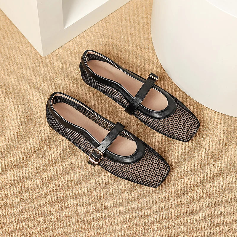 Breathable Air Mesh Flats Mary Janes