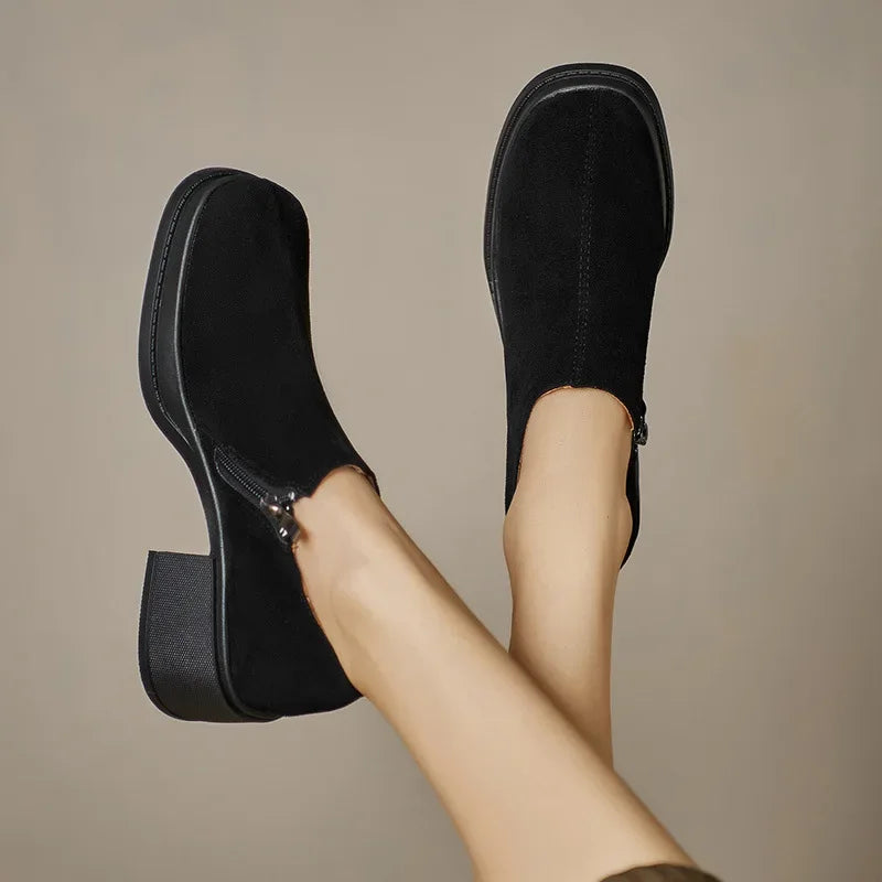 Vintage Matte Zip Boots