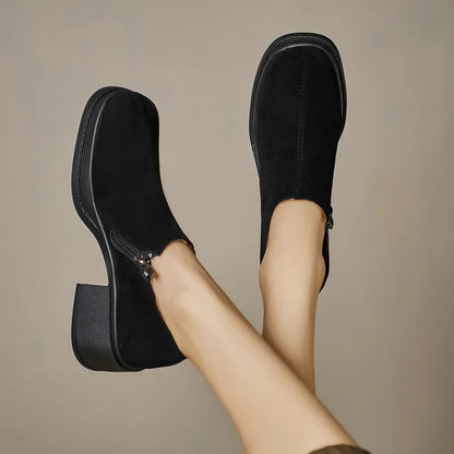 Vintage Matte Zip Boots