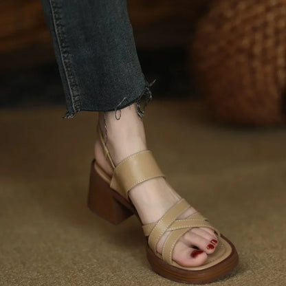 Roman Style Thick Heel Sandals