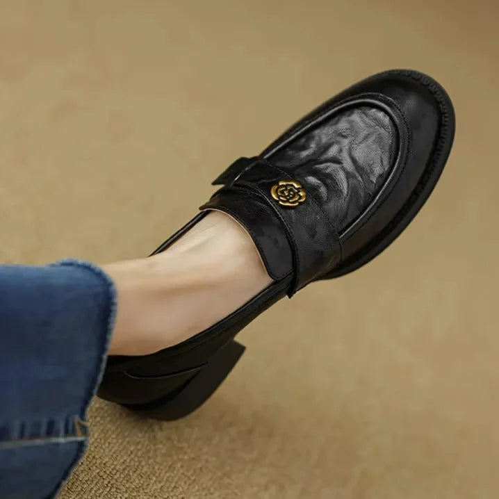 Retro Chunky Heel Loafers