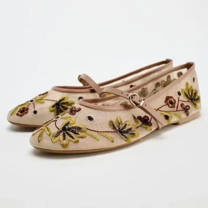 Embroidered Mary Janes