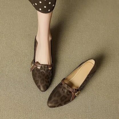 Mid Heel Pointed Toe Loafers