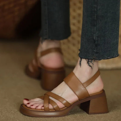 Roman Style Thick Heel Sandals