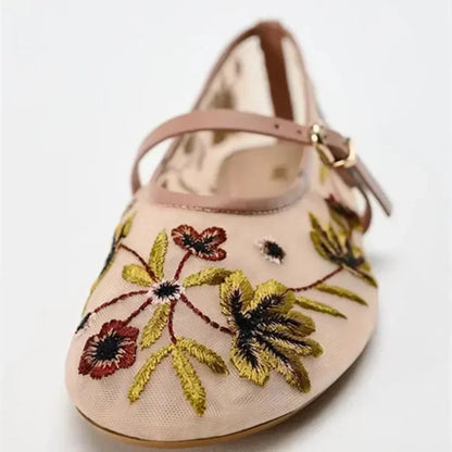 Embroidered Mary Janes