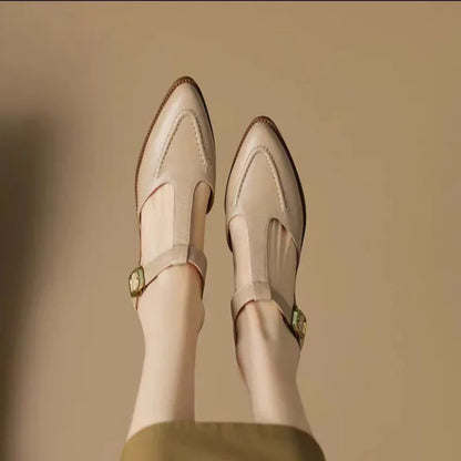 Wide Strap Buckle Shoes