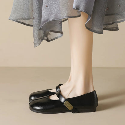 Round Toe Chunky Dress Flats