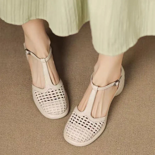 Woven T-Bar Mary Janes Shoes