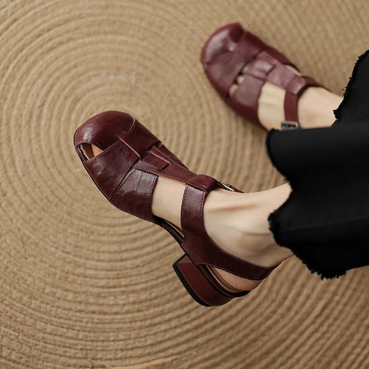 Square Toe Chunky Heel Shoes