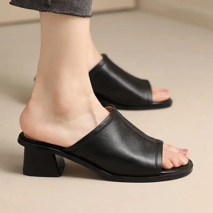 Vintage Thick Heel Sandals