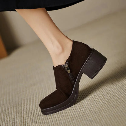 Vintage Matte Zip Boots