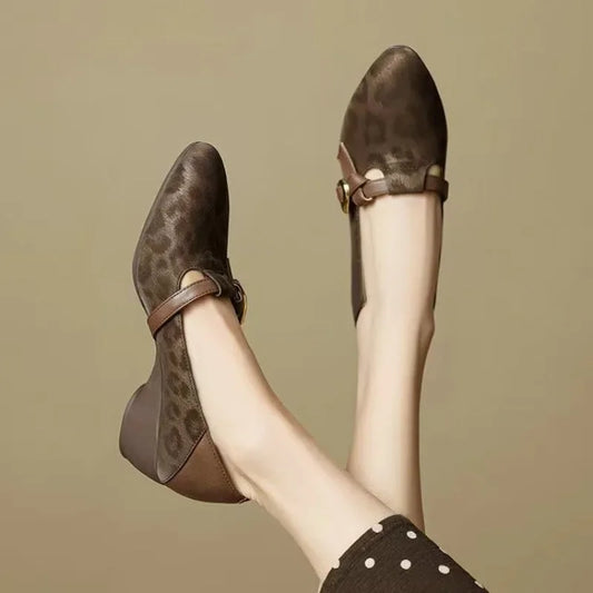 Mid Heel Pointed Toe Loafers