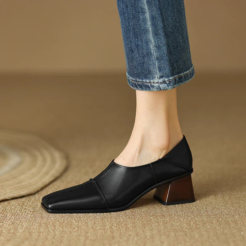 Square Toe Chunky Heels