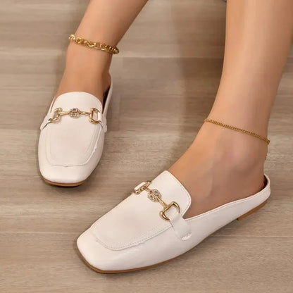 Diamond Ring Buckle Loafers