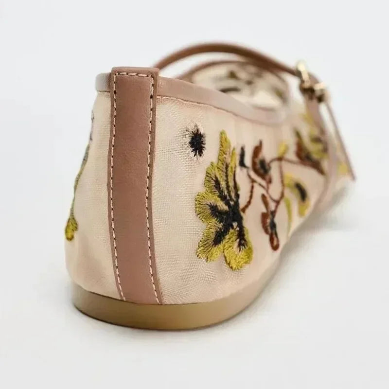 Embroidered Mary Janes