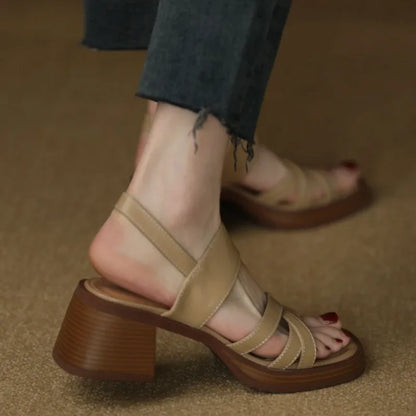 Roman Style Thick Heel Sandals