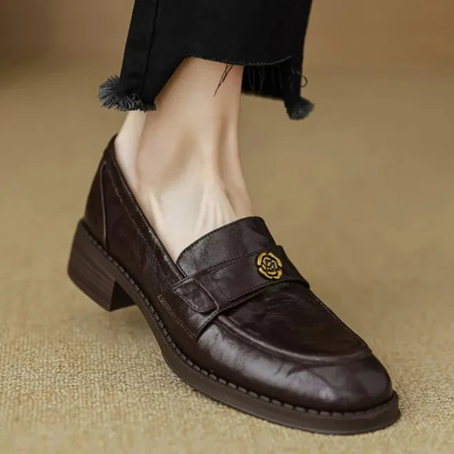 Retro Chunky Heel Loafers