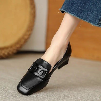 Mid-Heel Chain Loafers