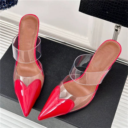 Clear Strap Stiletto Mules