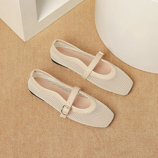 Breathable Air Mesh Flats Mary Janes