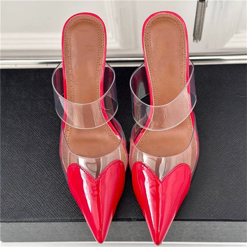 Clear Strap Stiletto Mules