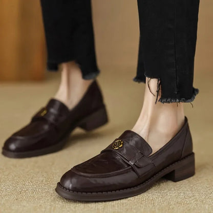Retro Chunky Heel Loafers