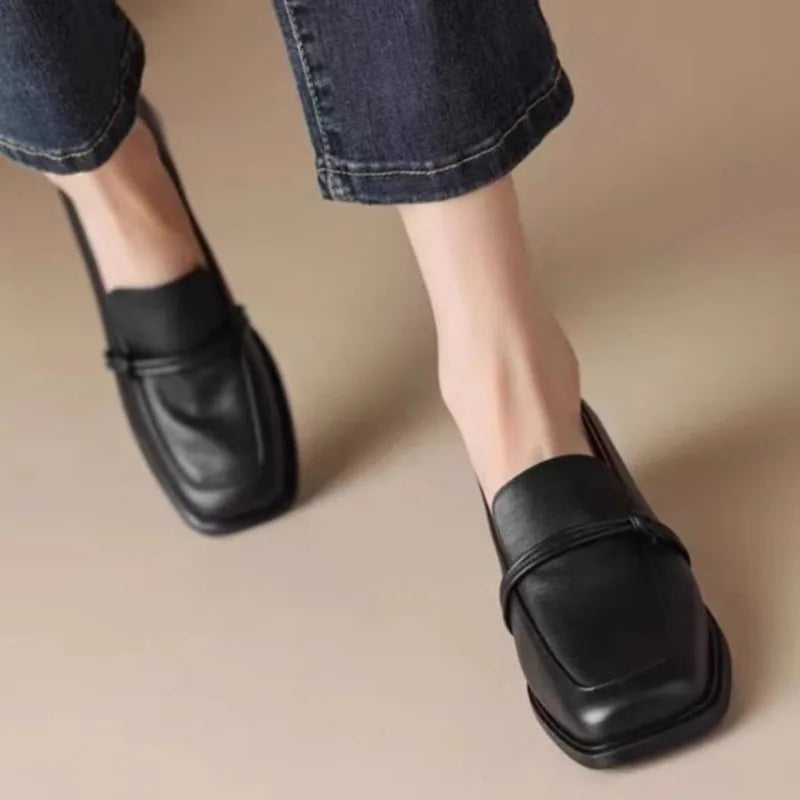 Square Toe Retro Loafers