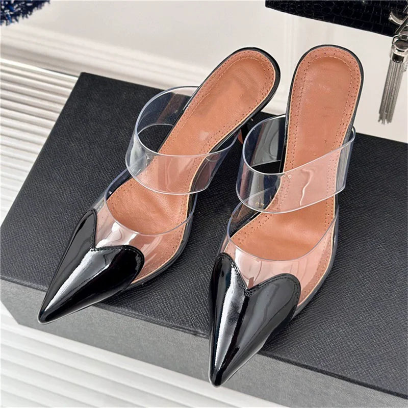 Clear Strap Stiletto Mules