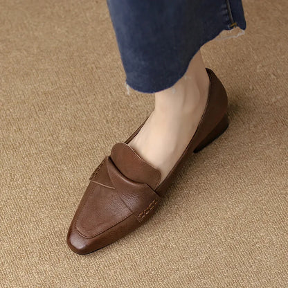 Chunky Heels Square Toe Shoes