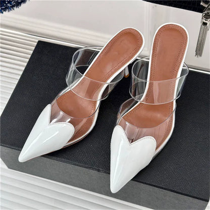 Clear Strap Stiletto Mules