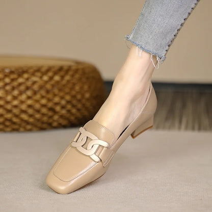 Mid-Heel Chain Loafers