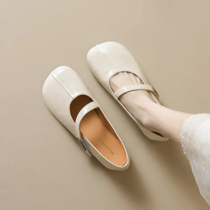 Round Toe Chunky Dress Flats