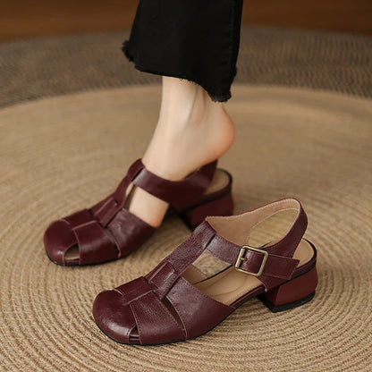 Square Toe Chunky Heel Shoes