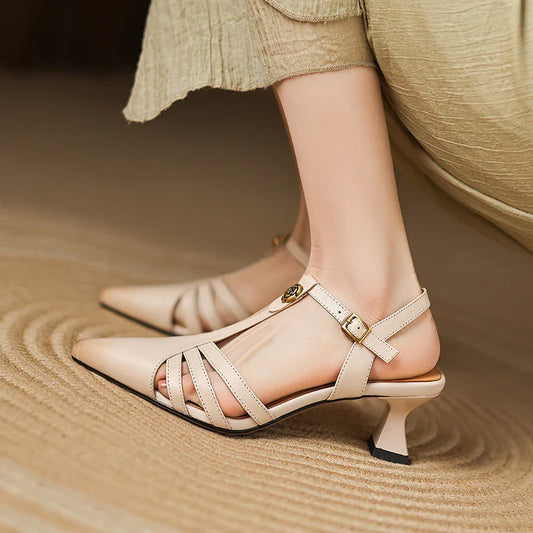 Covered Pointed Toe Shoes