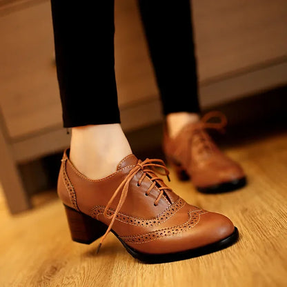Heeled Brogue Shoes