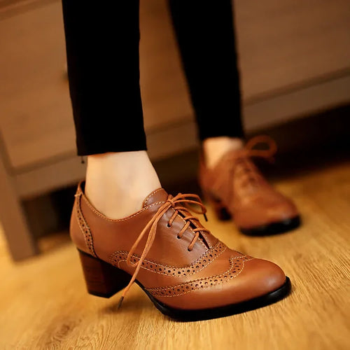 Heeled Brogue Shoes