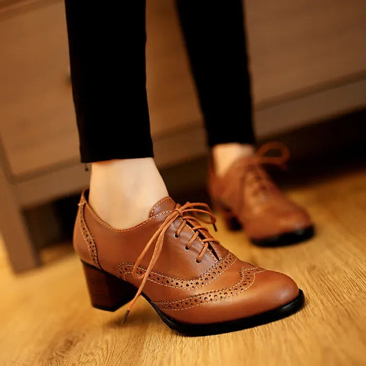 Heeled Brogue Shoes