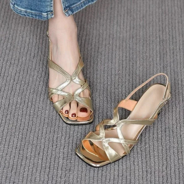 Cross Hollow Slingback Shoes