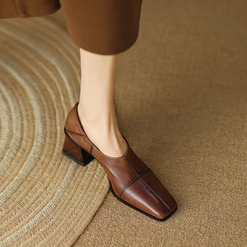 Square Toe Chunky Heels