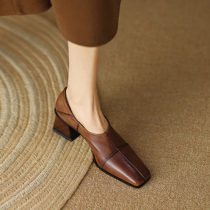 Square Toe Chunky Heels