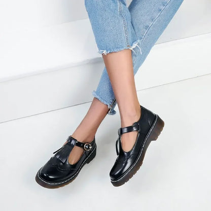 Fringe Cut Out Flower Brogue Shoes