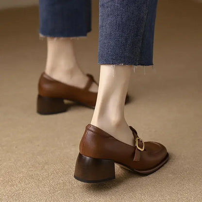 British Style Brown Mary Janes