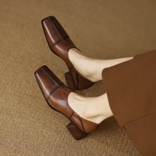 Square Toe Chunky Heels