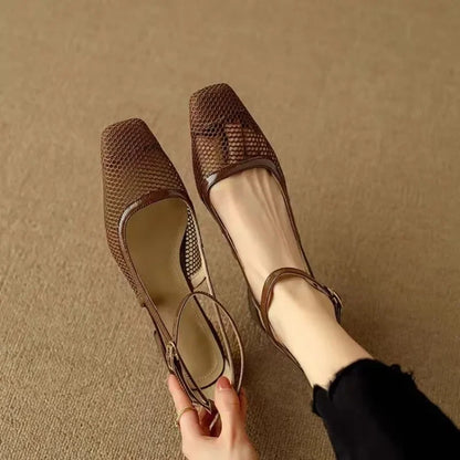 Mesh Ankle-Strap Mary Janes