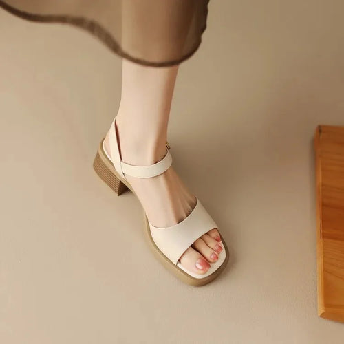 Retro French Square Sandals