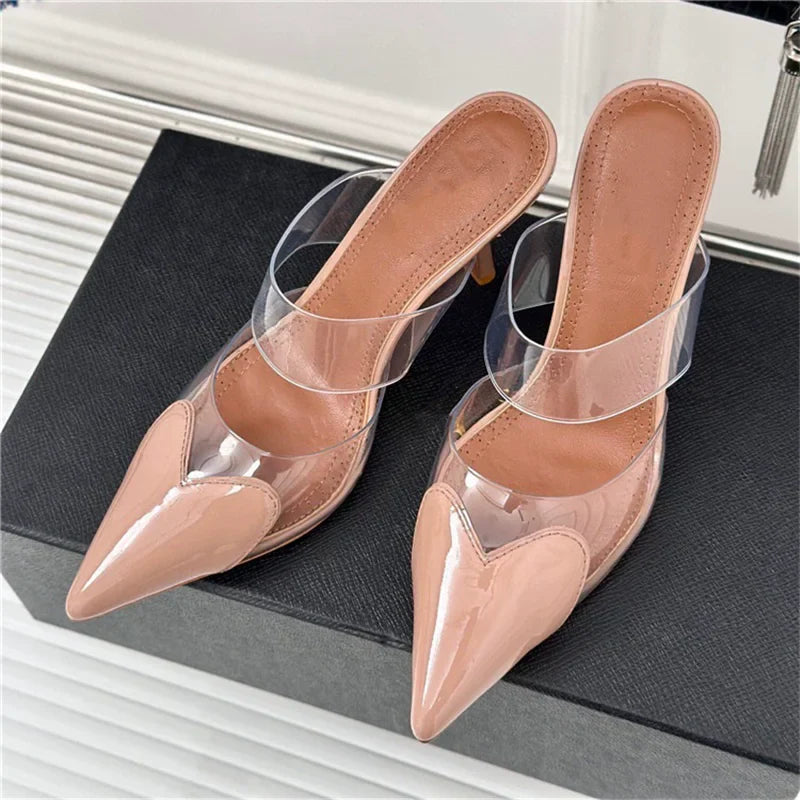 Clear Strap Stiletto Mules
