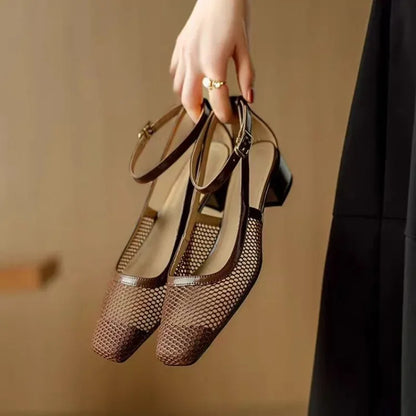 Mesh Ankle-Strap Mary Janes