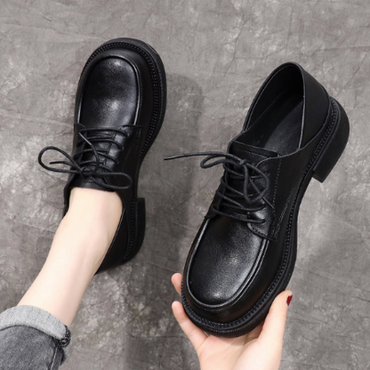 Low-Heel Moc-Toe Derby Shoes