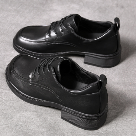 Low-Heel Moc-Toe Derby Shoes